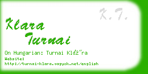 klara turnai business card